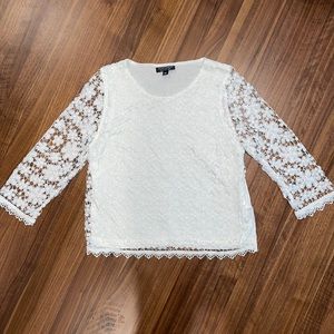 Topshop white t-shirt with lace.